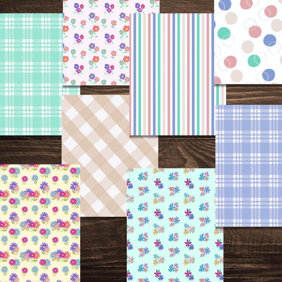Doodle Florals Printable Scrapbook Paper 12x12