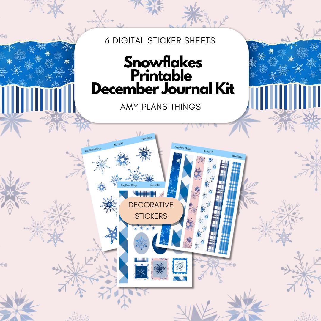 Snowflakes Printable Journaling Stickers