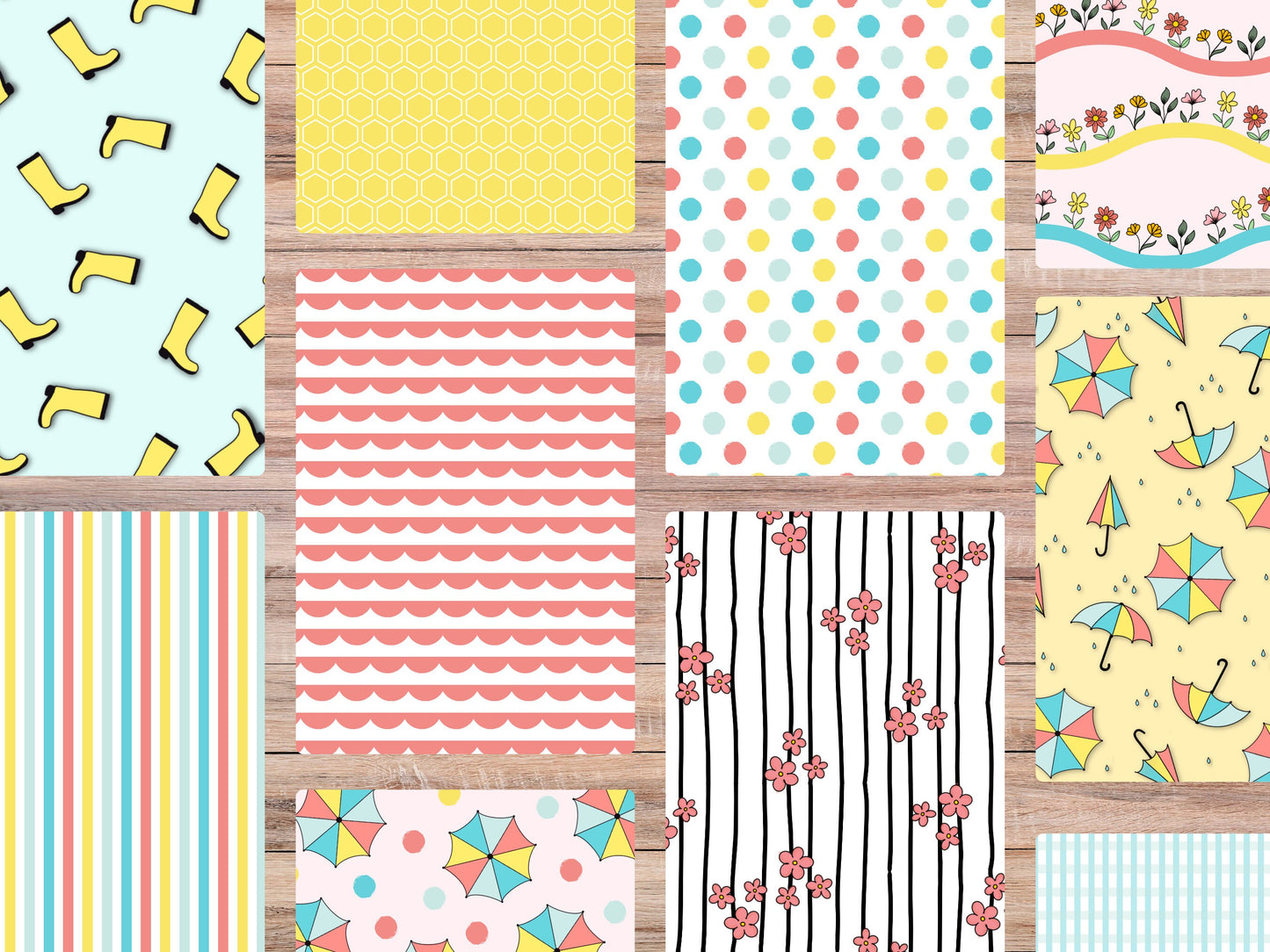 Spring Showers Printable Scrapbook Paper 8.5x11
