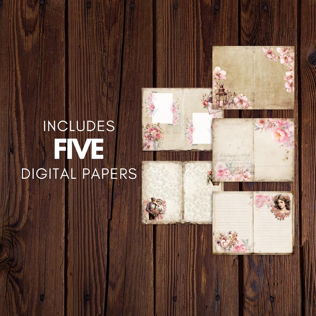 Vintage Valentine Junk Journal Kit - Digital Download/Printable