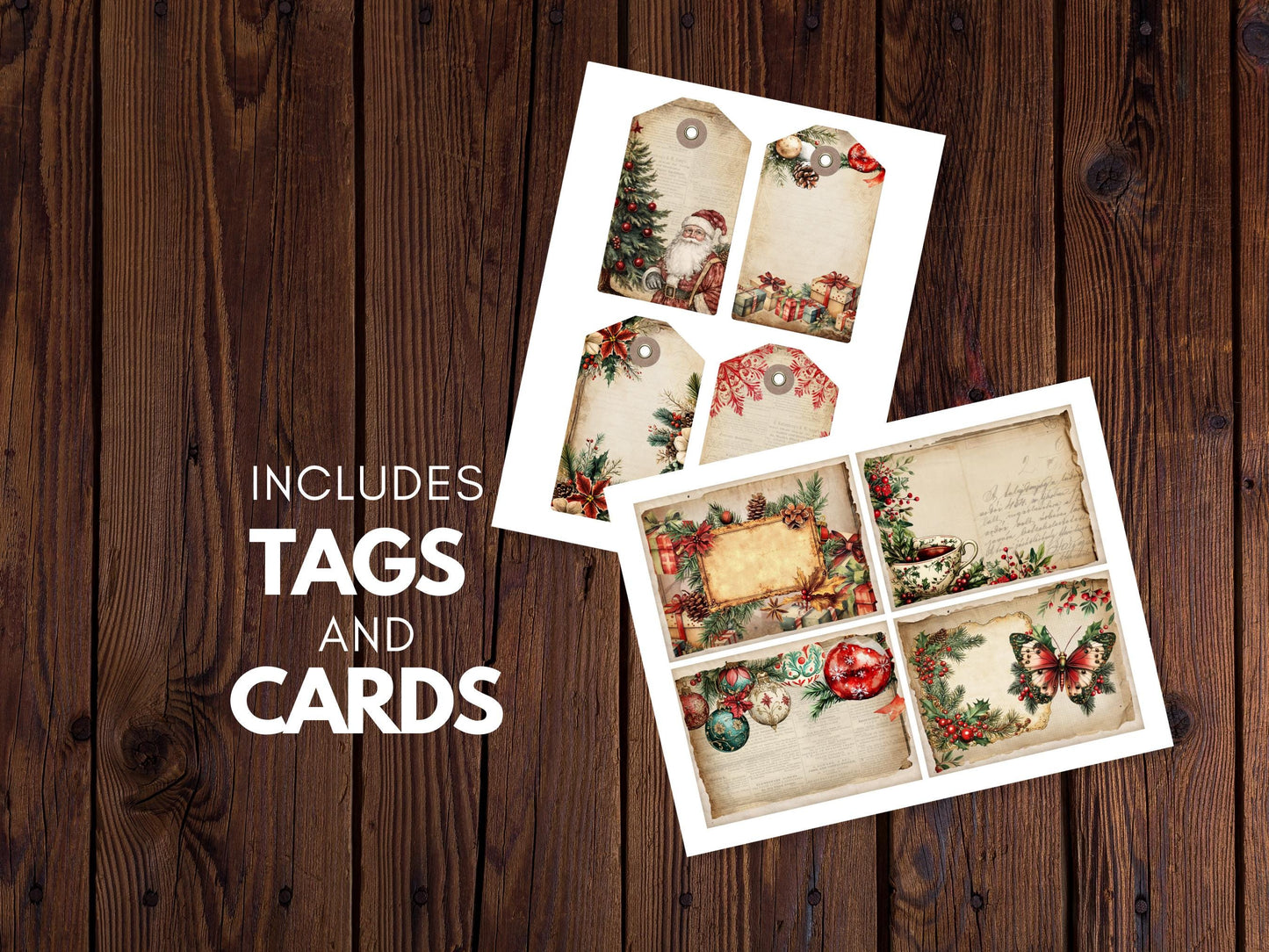 Vintage Christmas Junk Journal Kit - Digital Download/Printable