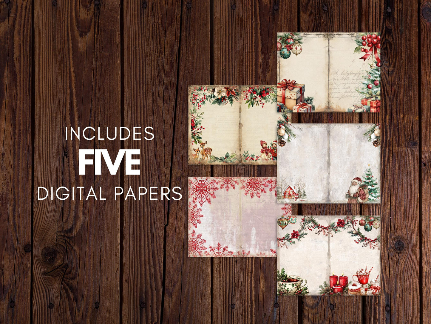 Vintage Christmas Junk Journal Kit - Digital Download/Printable