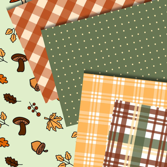 Fall Gnomes Printable Scrapbook Paper 8.5x12