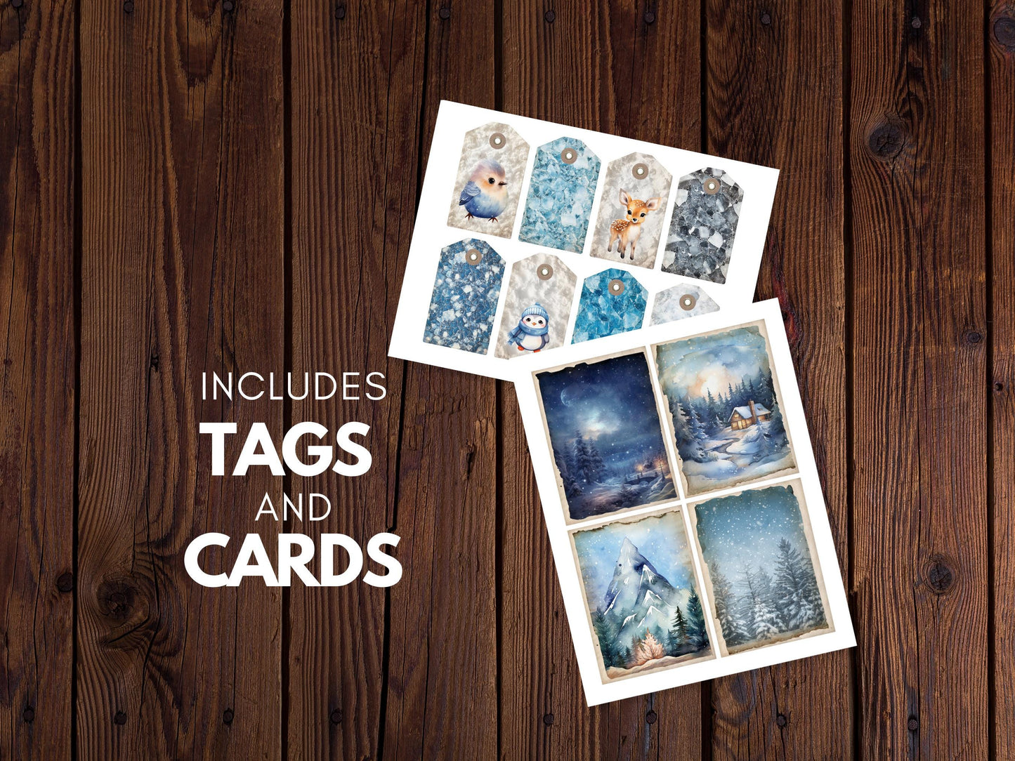 Winter Wonderland Junk Journal Kit - Digital Download/Printable