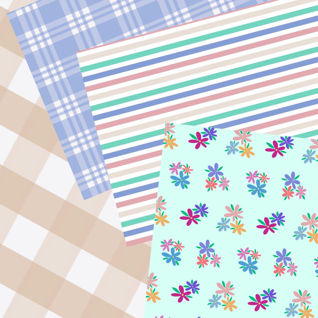 Doodle Florals Printable Scrapbook Paper 12x12