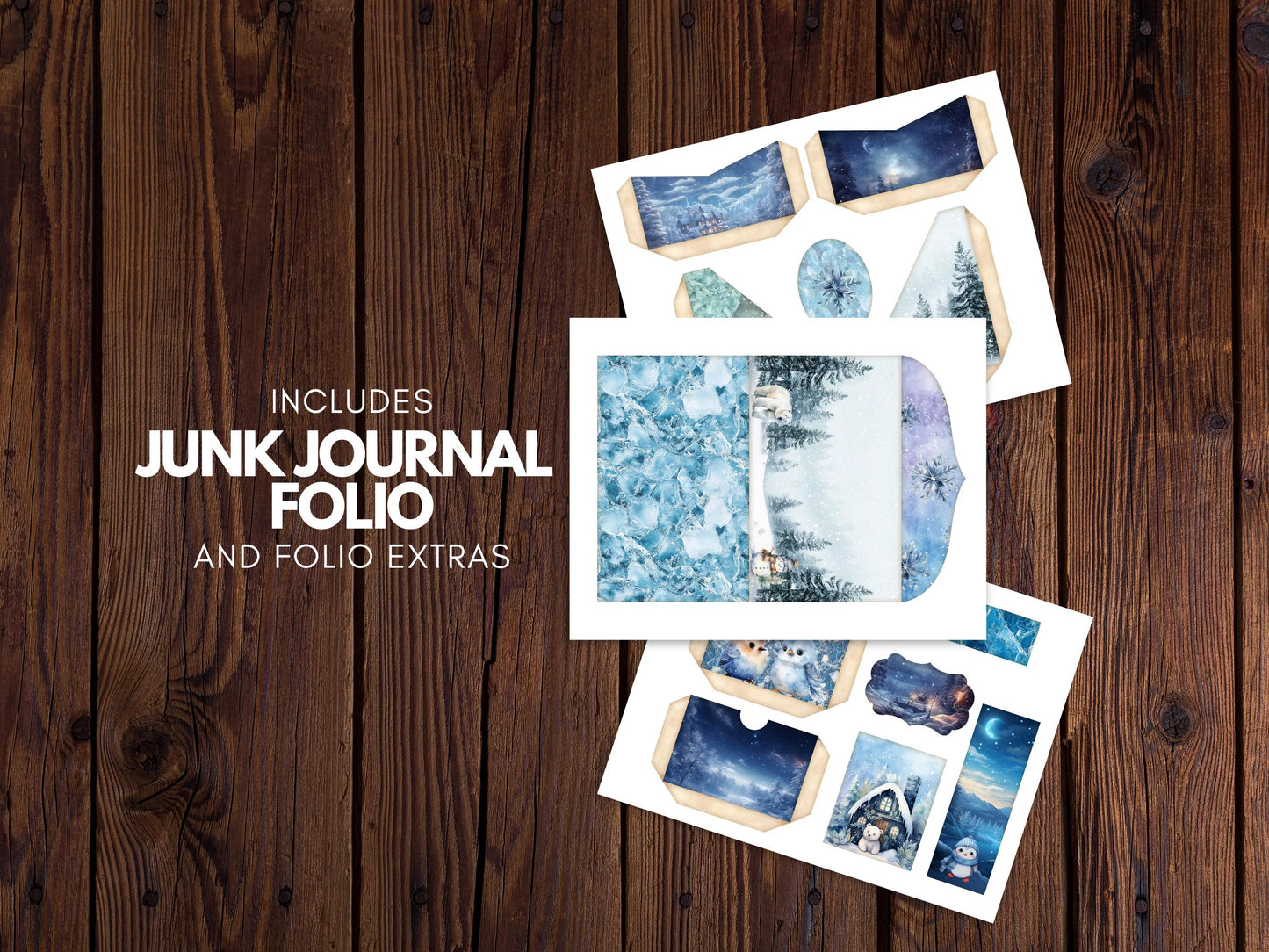 Winter Wonderland Junk Journal Kit - Digital Download/Printable
