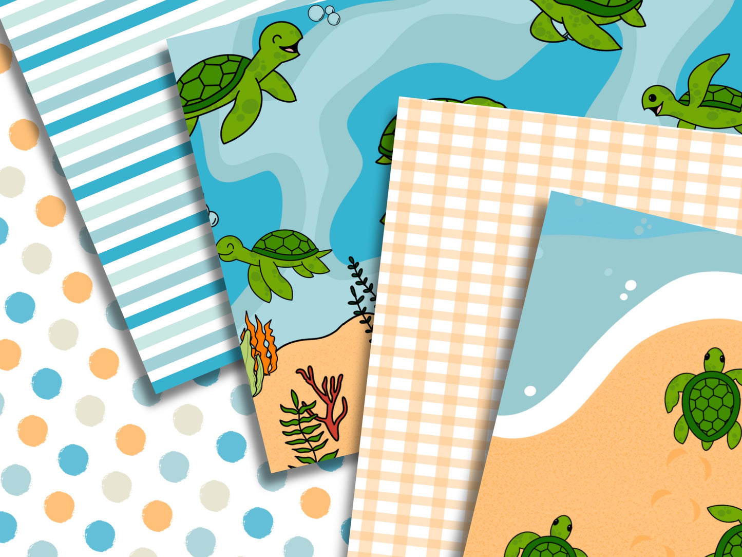 A Sea Turtle's Journey Printable Scrapbook Paper 8.5x11