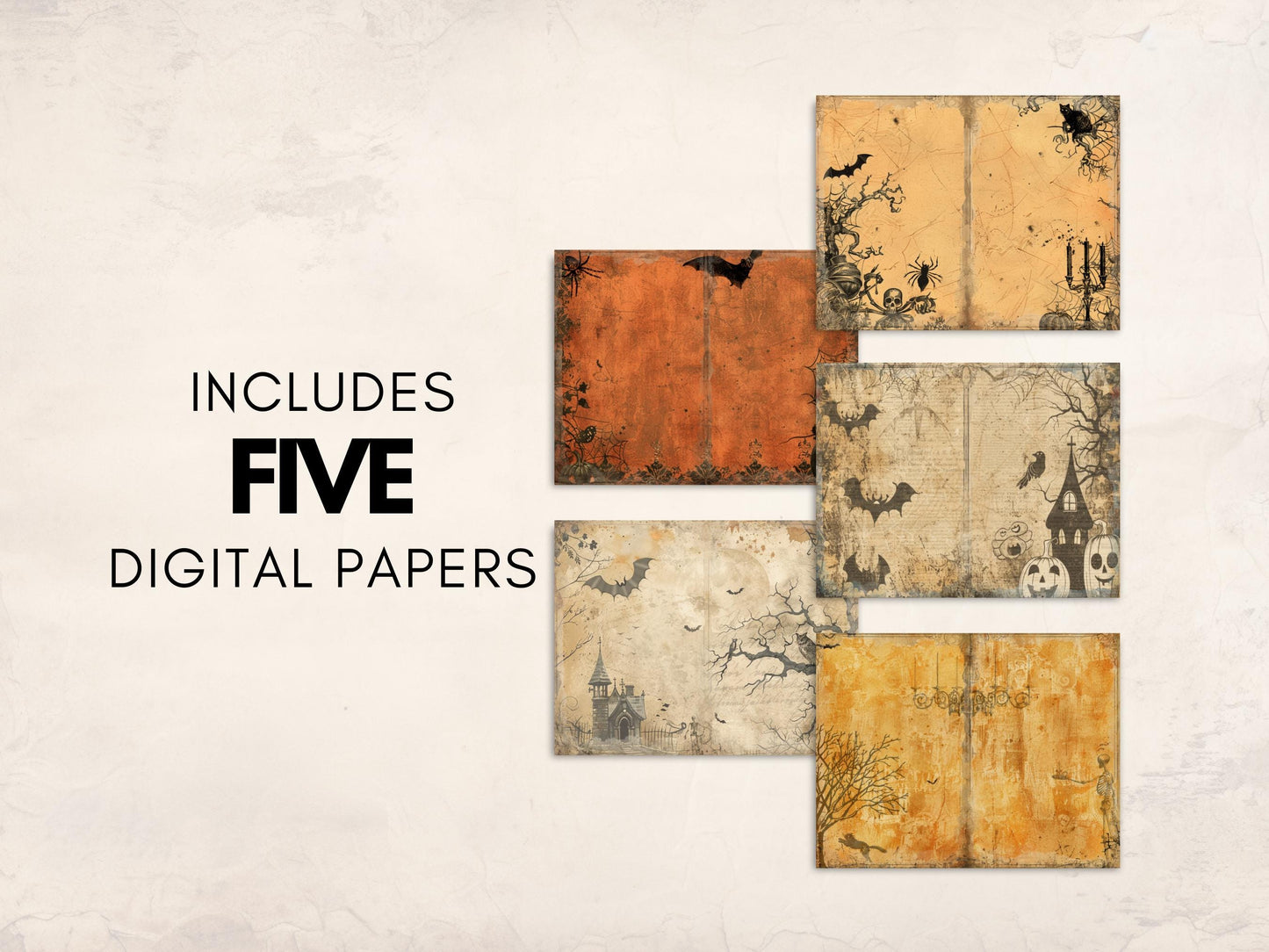 Vintage Halloween Junk Journal Kit - Digital Download/Printable