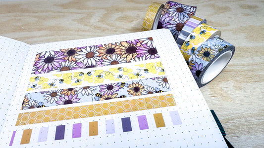 Daisies & Bumblebees Set of 5 Washi Tapes