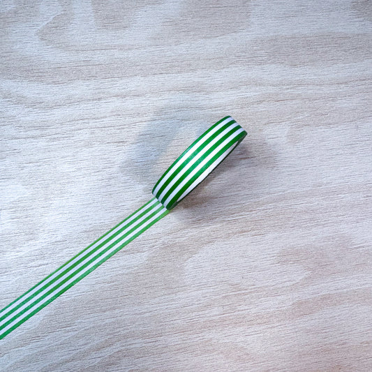 Bright Green Stripe (Horizontal) Washi Tape - 10mm