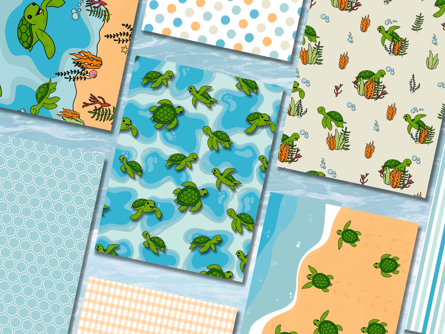 A Sea Turtle's Journey Printable Scrapbook Paper 8.5x11