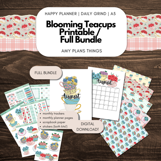 Blooming Teacups Printable FULL Bundle