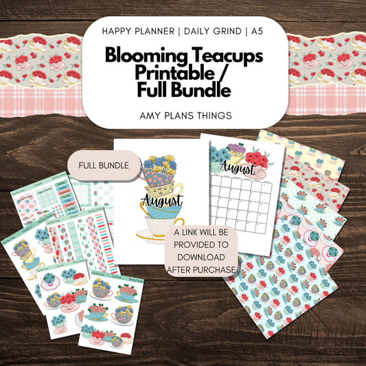 Blooming Teacups Printable FULL Bundle