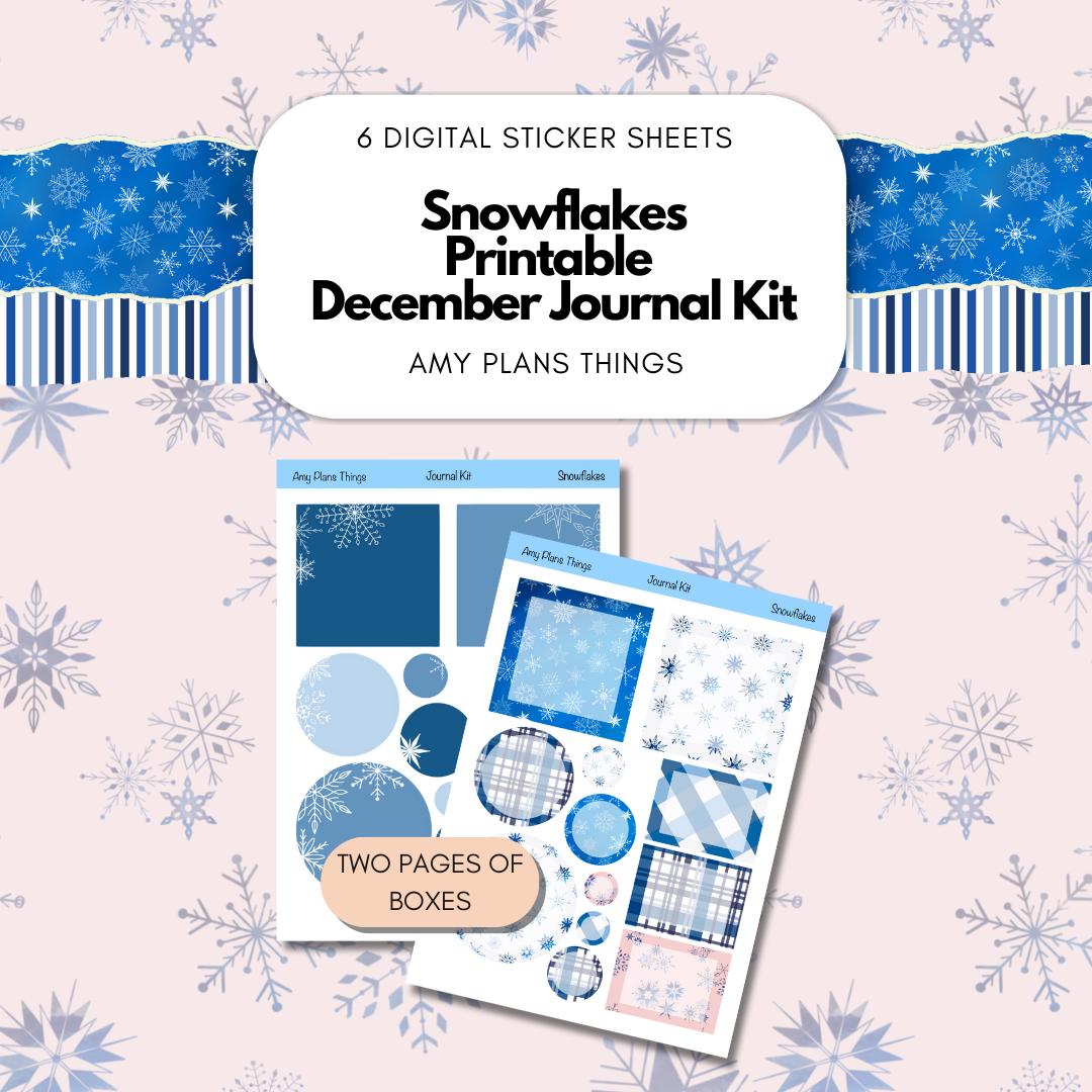 Snowflakes Printable Journaling Stickers