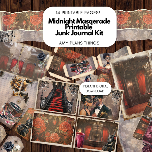 Midnight Masquerade Junk Journal Kit