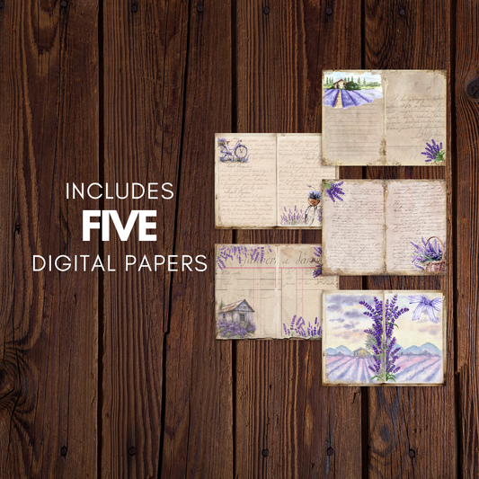 Lavender Fields of Provence Junk Journal Kit - Digital Download/Printable
