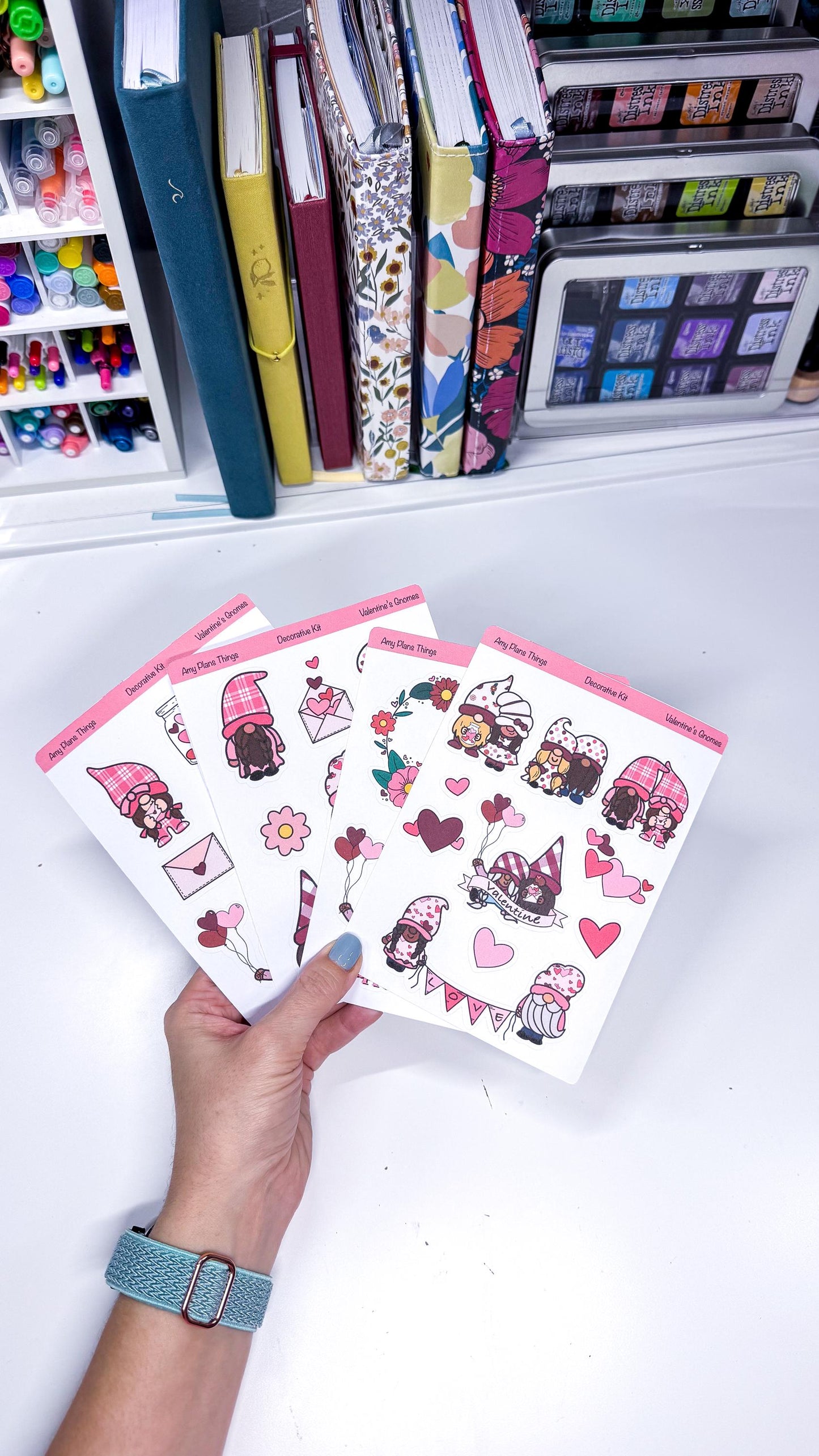 Valentine's Gnome Printable Stickers