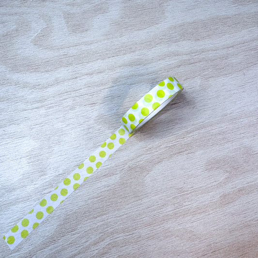 Yellow Polka Dot Washi Tape - 10mm