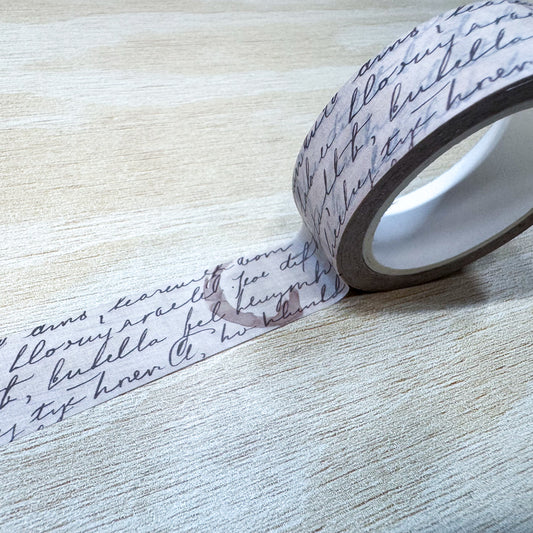 Antique Library Script Washi Tape - 15mm
