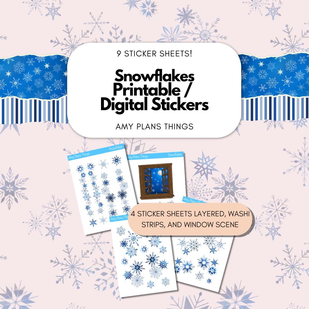 Snowflakes Printable Decorative Stickers