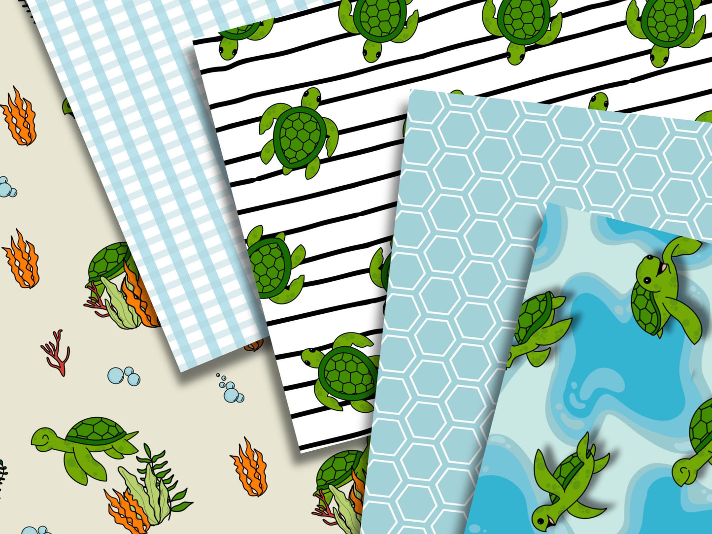A Sea Turtle's Journey Printable Scrapbook Paper 8.5x11