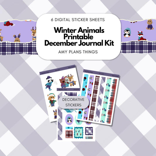 Winter Animals Printable Journal Stickers