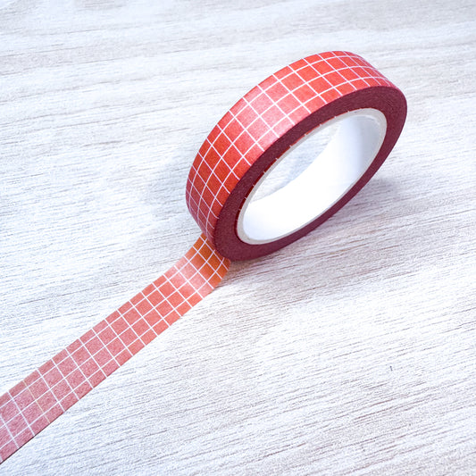 Orange Grid Washi Tape - 10mm
