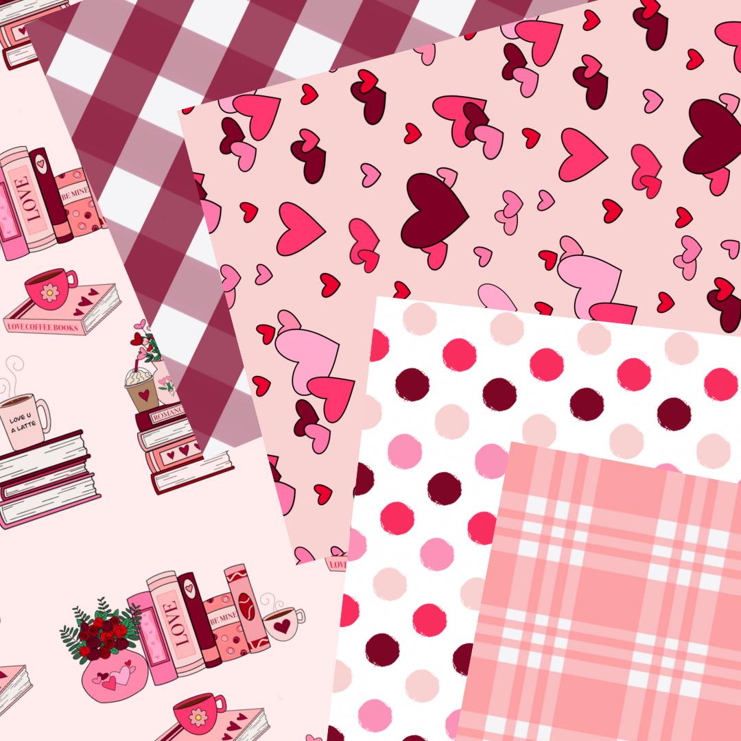 Love Coffee Books Printable Scrapbook Paper 12x12