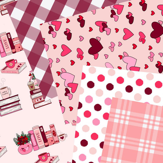 Love Coffee Books Printable Scrapbook Paper 12x12