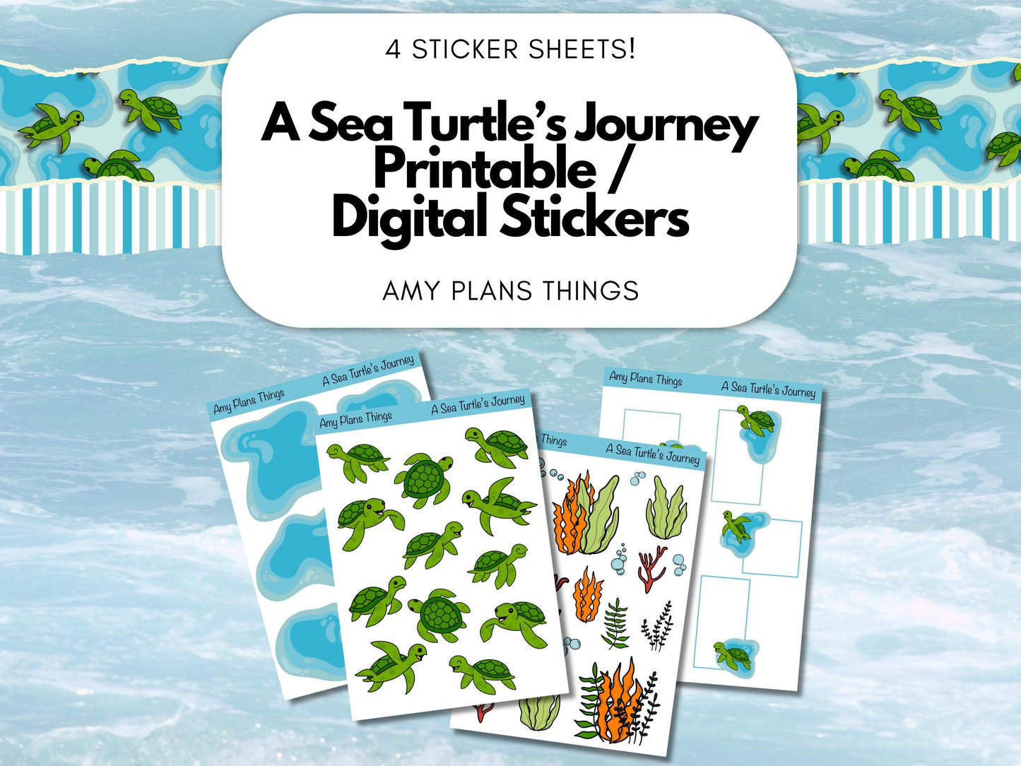 A Sea Turtle's Journey Printable Stickers