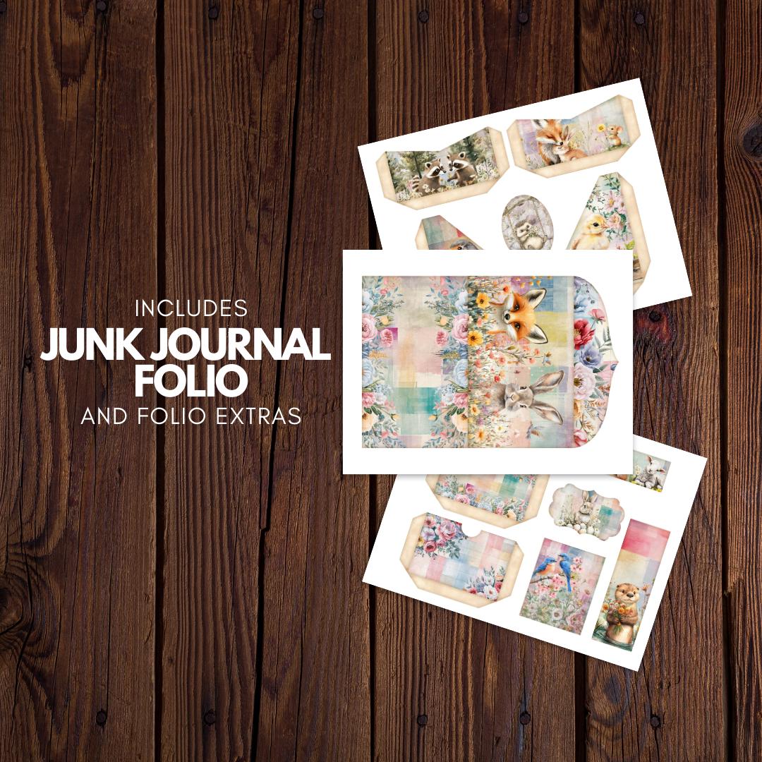 Pastel Spring Animals Junk Journal Kit