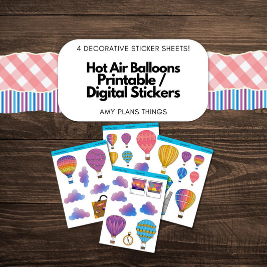 Hot Air Balloon Printable Decorative Stickers