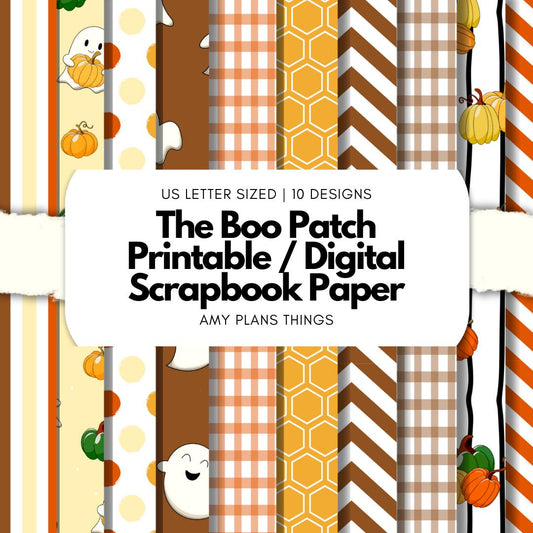 The Boo Patch Printable Scrapbook Paper