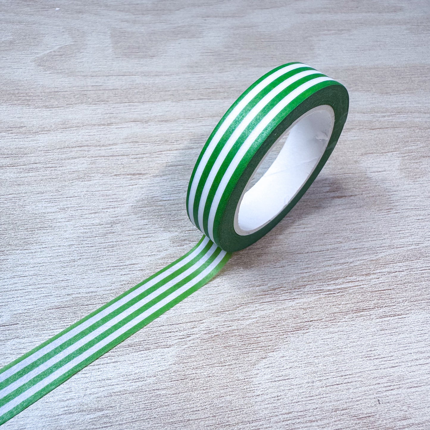 Bright Green Stripe (Horizontal) Washi Tape - 10mm