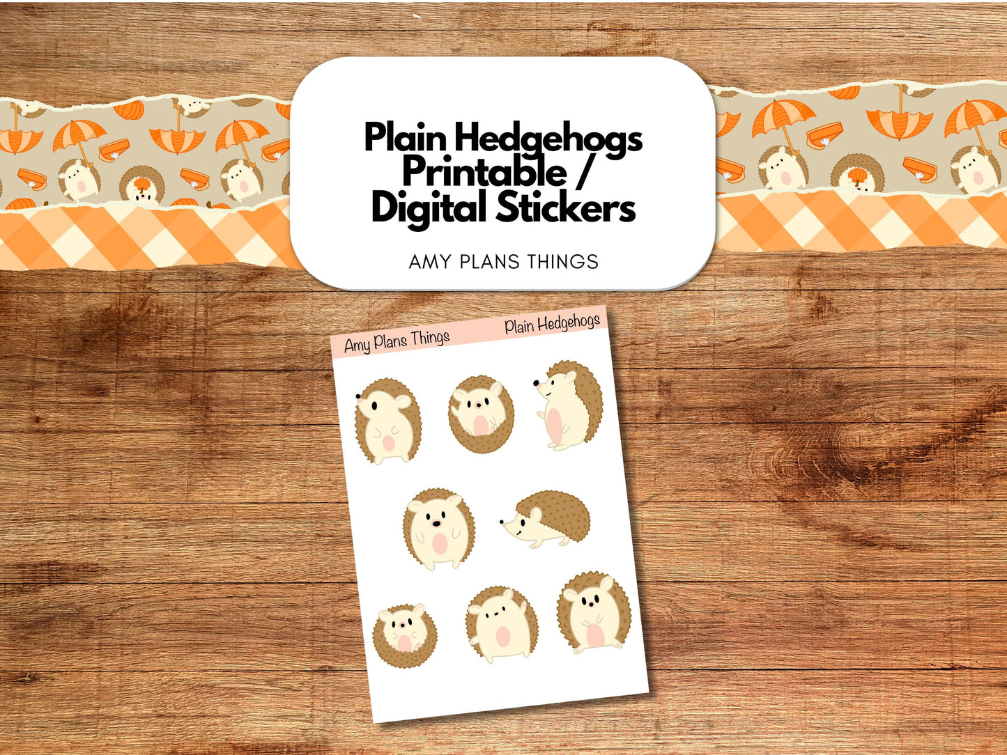 Hedgehog Printable Stickers
