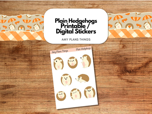 Hedgehog Printable Stickers