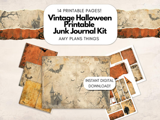 Vintage Halloween Junk Journal Kit