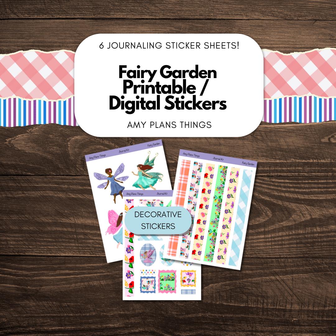 Fairy Garden Journaling Printable Stickers