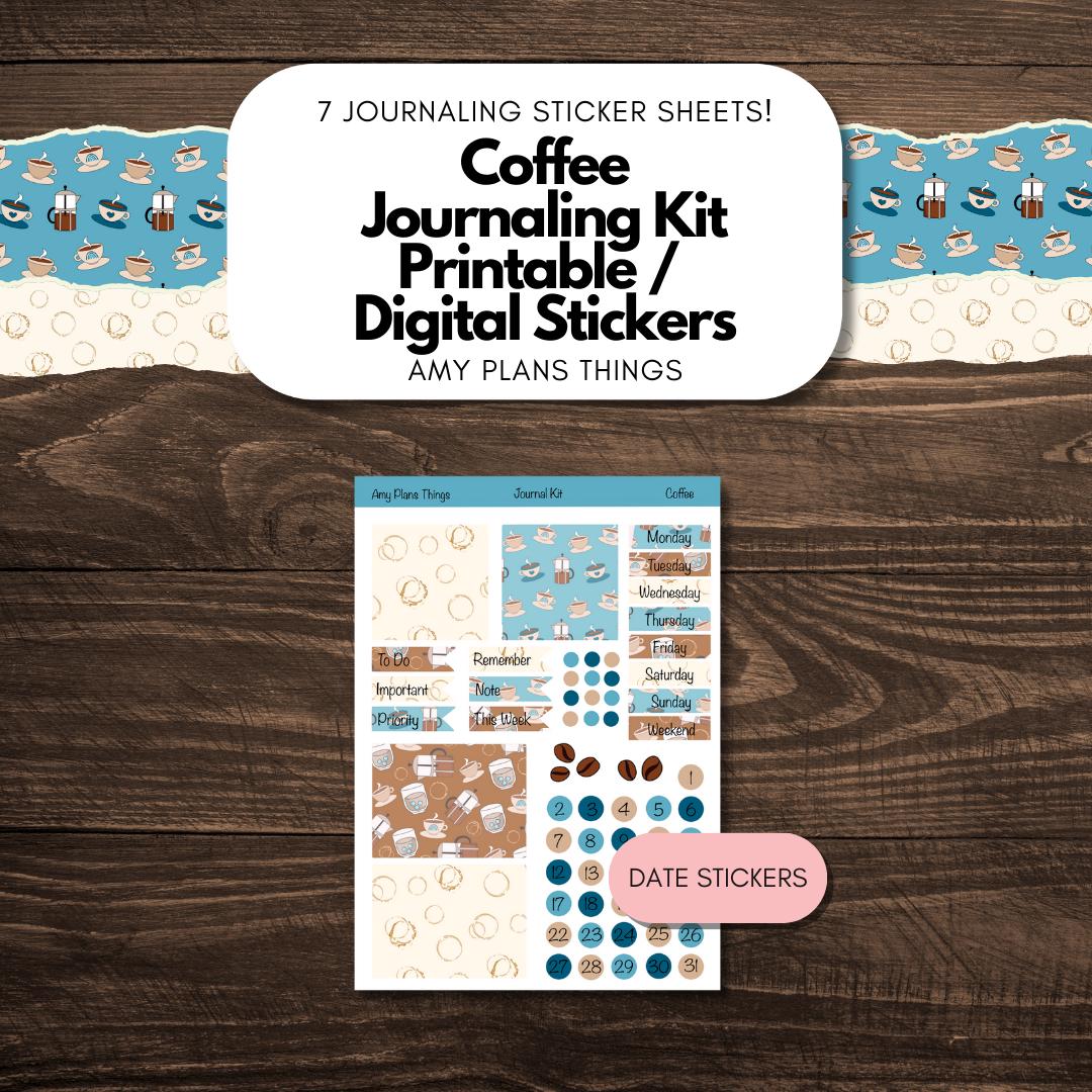 Coffee Printable Journaling Stickers