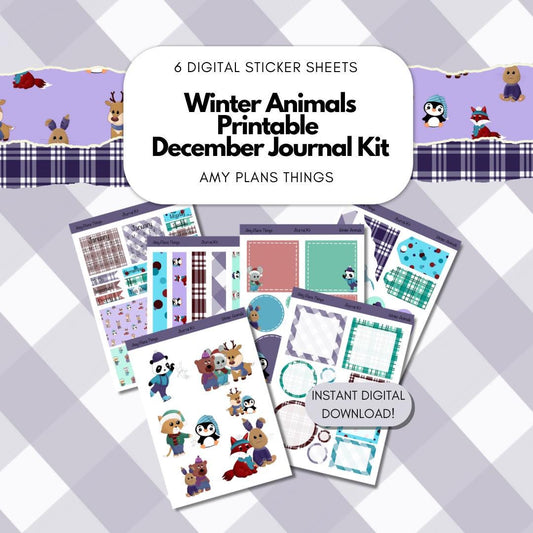 Winter Animals Printable Journal Stickers