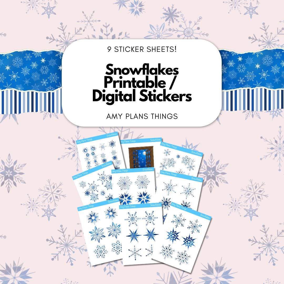 Snowflakes Printable Decorative Stickers