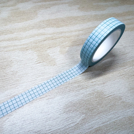 Very Light Green Grid Washi Tape - 10mm
