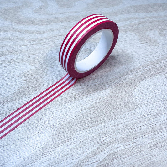 Red Stripe (Horizontal) Washi Tape - 10mm