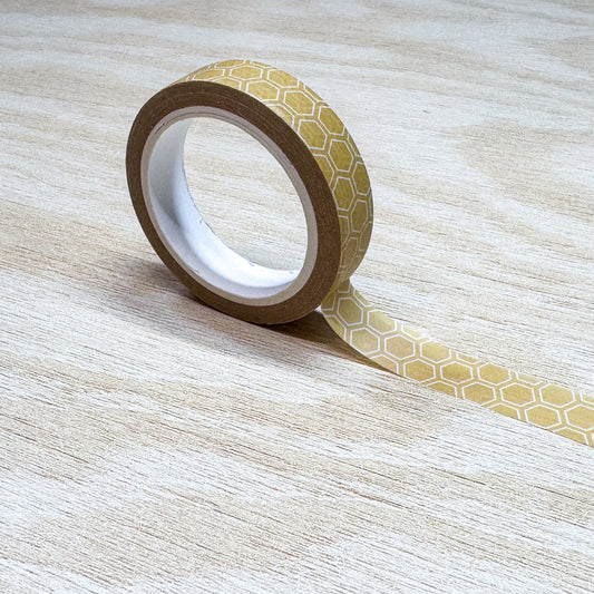 Yellow Hexagon Washi Tape - 10mm