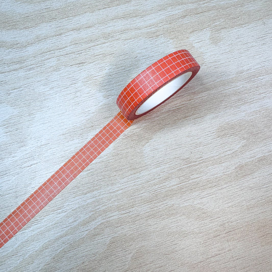 Orange Grid Washi Tape - 10mm