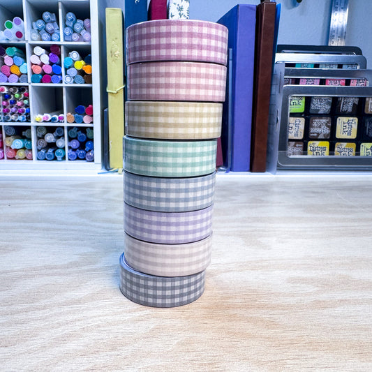 Gingham Washi Tapes - Set of 8