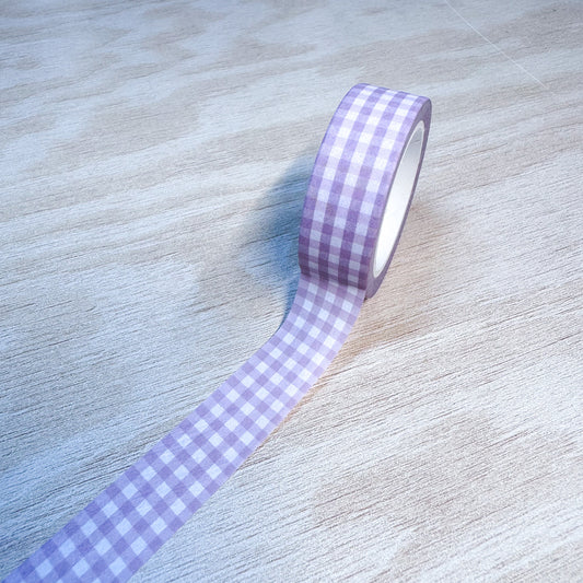 Dark Pink Gingham Washi Tape - 15mm