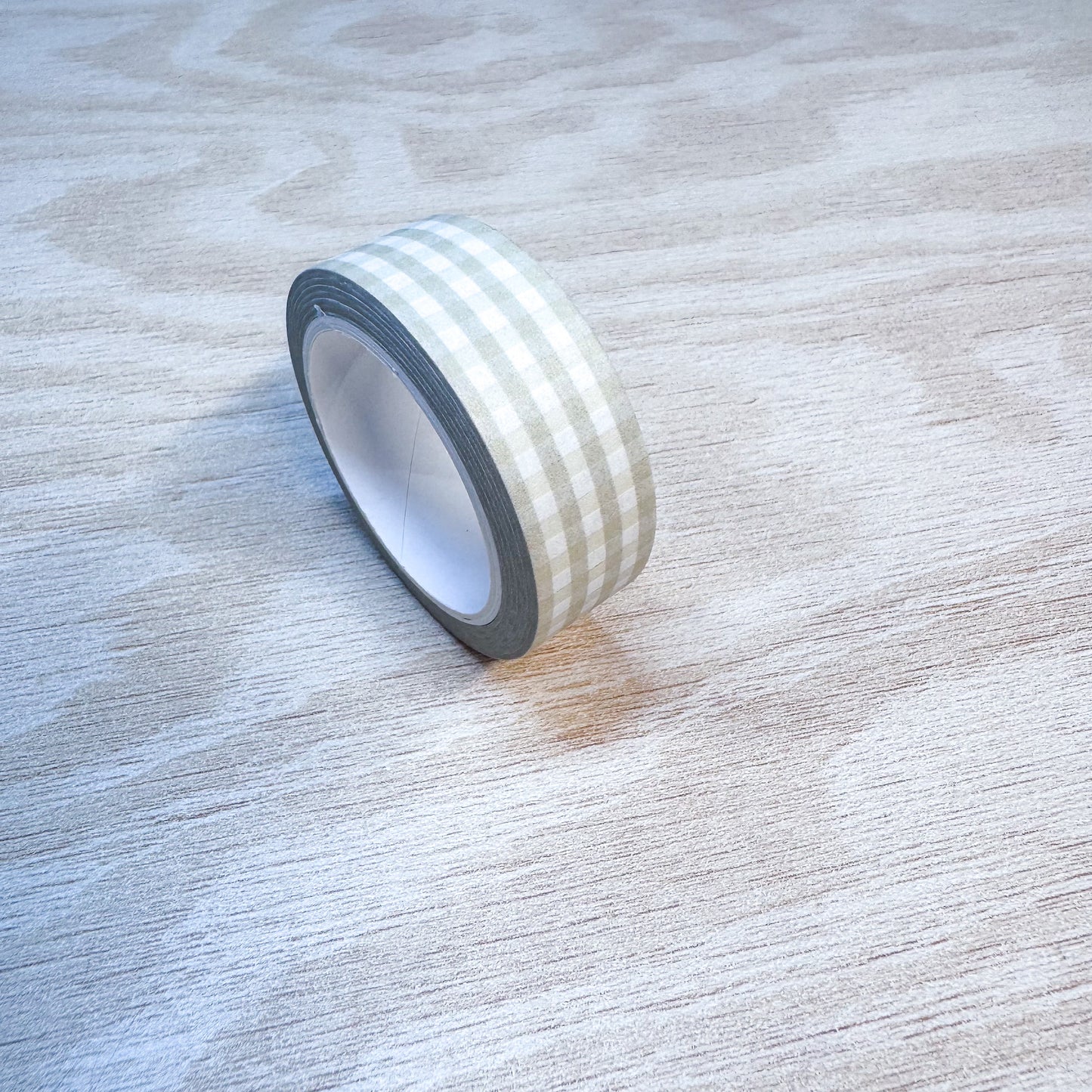 Yellow (Dark Beige) Gingham Washi Tape - 15mm