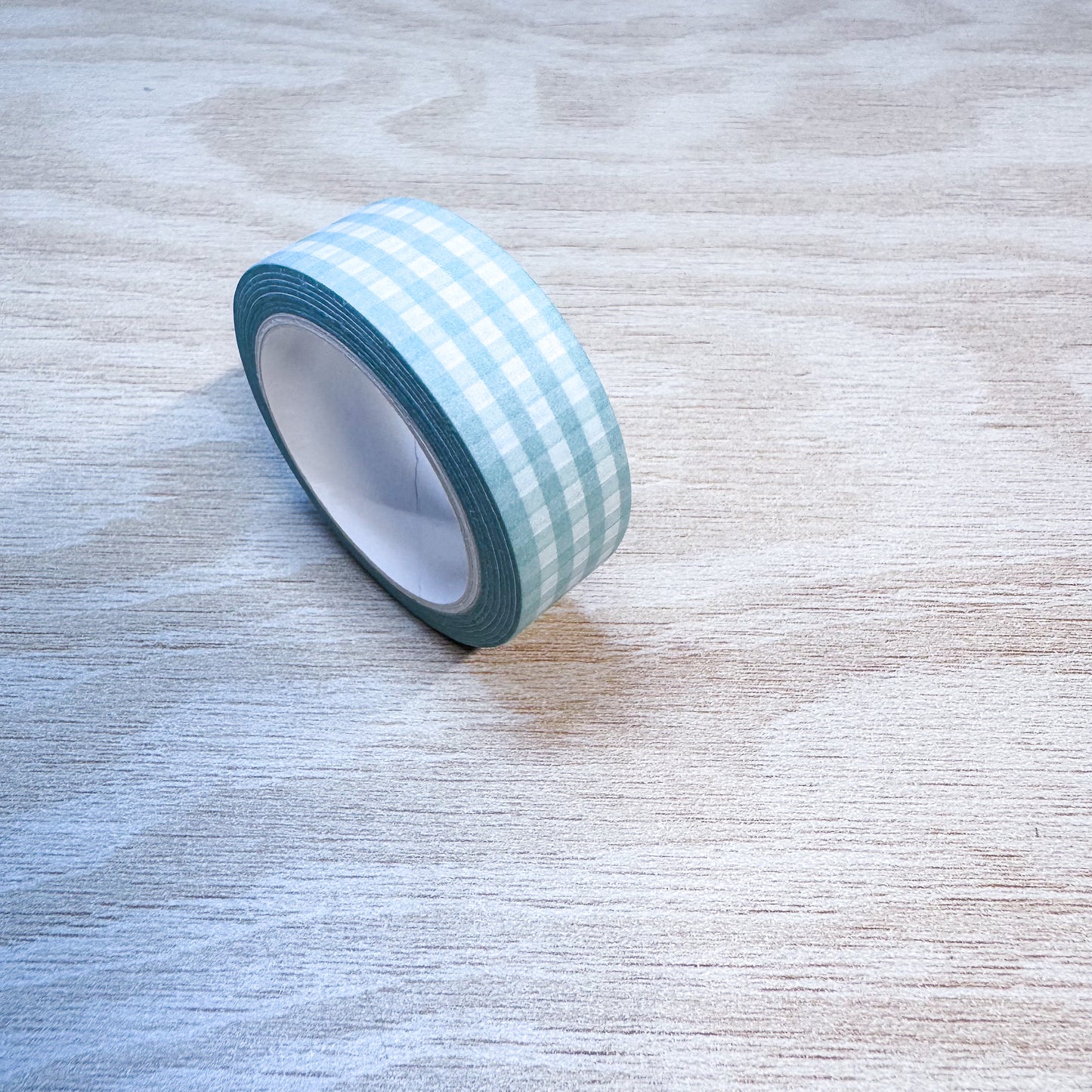 Green Gingham Washi Tape - 15mm