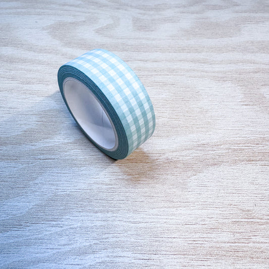 Green Gingham Washi Tape - 15mm